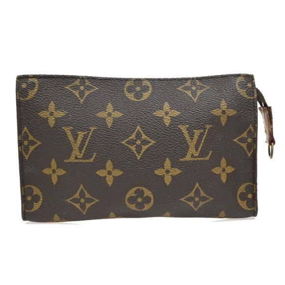LOUIS VUITTON LV Bucket PM Pouch Bag Monogram Leather Brown France 67KB284 - Picture 1 of 14
